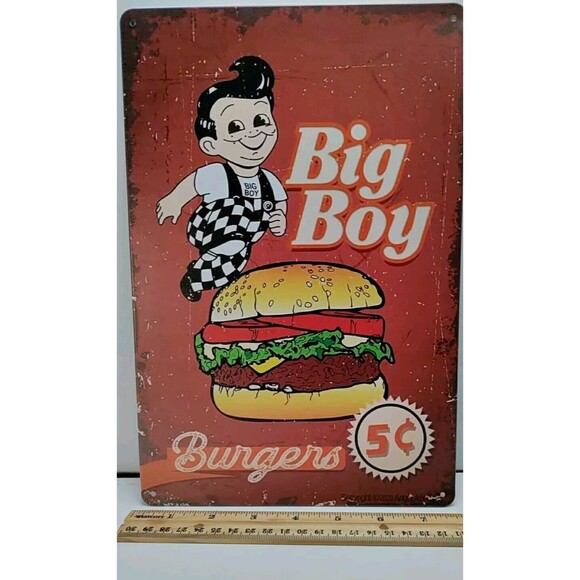 Tin Signs-Big Boy Burgers 5€-Vintage Look- Retro-Style Advertisement - Picture 4 of 4